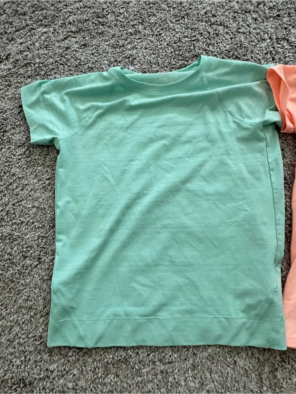 Athleta Girl Short Sleeve Tee Bundle, Girls Size M (8-10) — Teal & Peach
